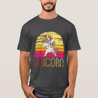 Camiseta Vintage Retro Unicorn Design Rainbow Unicorn