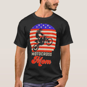 Camiseta Vintage Retro USA Flag Proud Motocross Dirt Bike