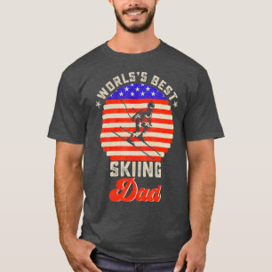 Camiseta Vintage Retro USA Flag Worlds Best SkiPai