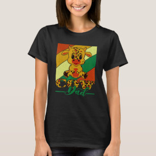 Camiseta Vintage Retro Vaca Pai Leopardo Vaca Fazendeiro Di