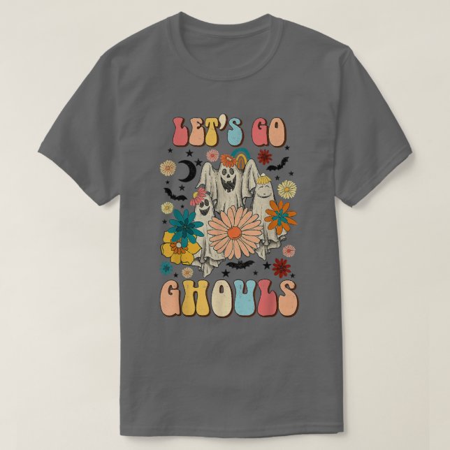 Camiseta Vintage Retro Vamos Go Ghouls Halloween Cos (Frente do Design)