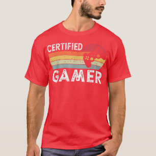Camiseta Vintage Retro Video Game Certified Gamer T-Shirt