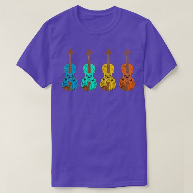 Camiseta Vintage Retro Violin (Frente do Design)