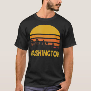 Camiseta Vintage Retro Washington DC Skyline 4 de julho Ind