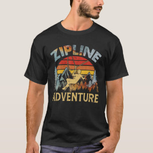 Camiseta Vintage Retro Zipline Adventure Combinação Zipline