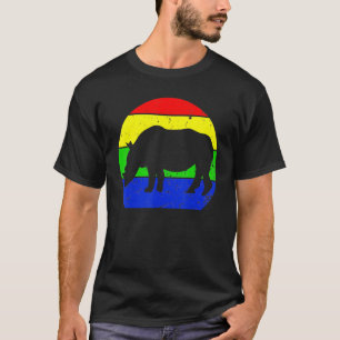 Camiseta Vintage Rhino Retro Rhino Animal Silhouette 60s 70
