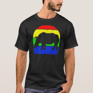 Camiseta Vintage Rhino Retro Rhino Animal Silhouette 60s 70
