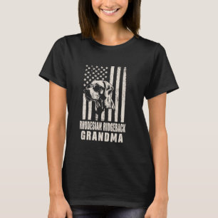 Camiseta Vintage Rhodesian Dog Grandma American Flag Gifts
