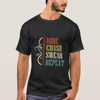 Camiseta Vintage Ride Crash Swear Repetir Montagem Retroati