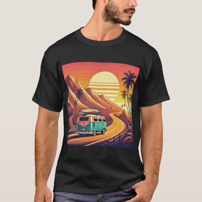 Camiseta Vintage Road Trip Adventure Van (Frente)