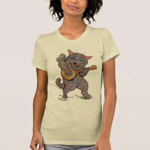 Camiseta Vintage Rock and Roll Cat por Louis Wain