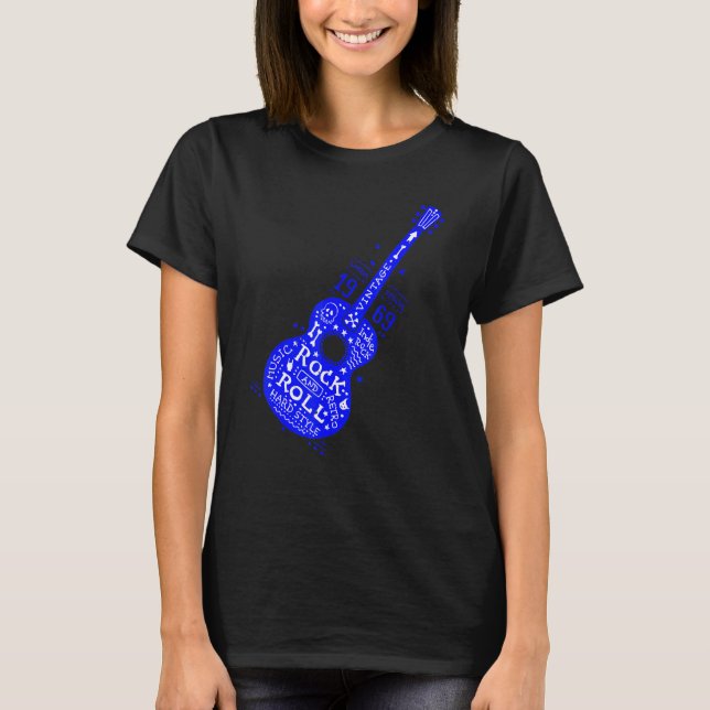 Camiseta Vintage Rock and Roll Guitar (Frente)