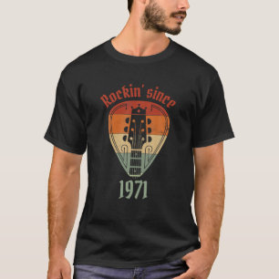 Camiseta Vintage Rockin' Desde 1971 Retro - Rock Music - Gu