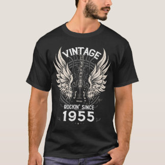 Camiseta Vintage Rockin Since 1955 70 Years ofimeless funny