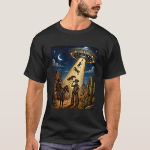 Camiseta Vintage Rodeio Cowboy Ocidental País Espaço Navio