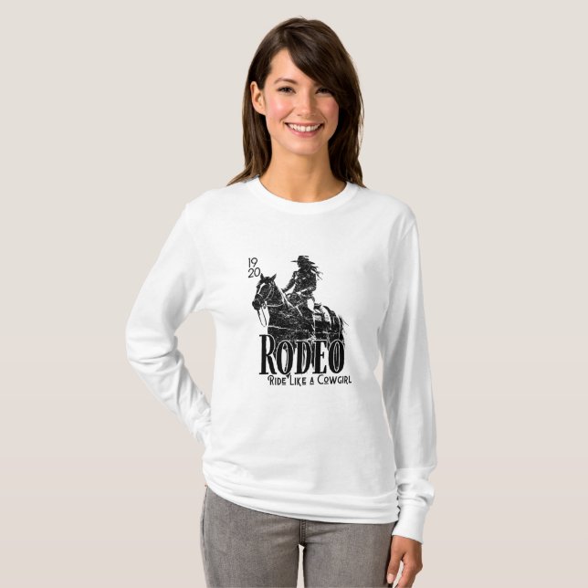 Camiseta Vintage Rodeo Vibes - Garota Branca e Negra (Frente Completa)