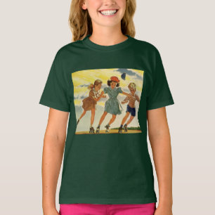 Camiseta Vintage Roller Patinando crianças divertidas Menin