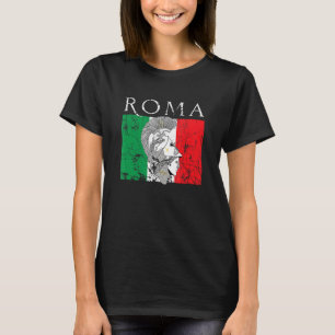 Camiseta Vintage Roma Mulher Deus Escultura Itália Bandeira