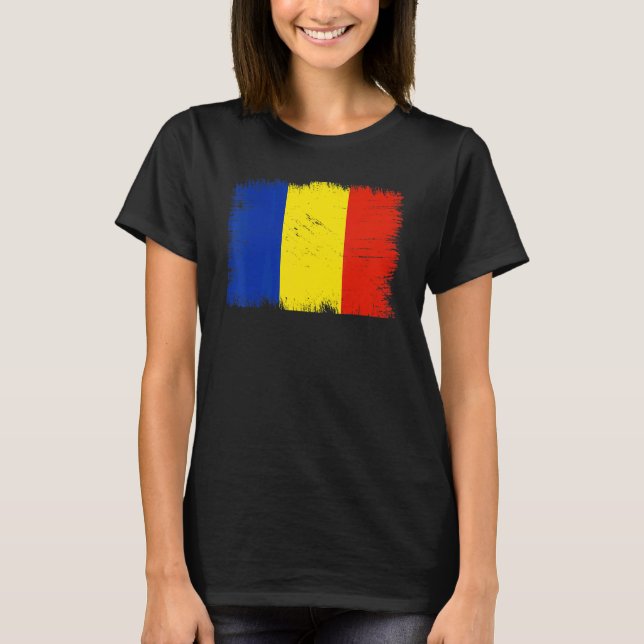 Camiseta Vintage Romania Flag Romanian Independence Day (Frente)