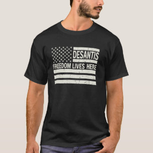 Camiseta Vintage Ron De Santis Freedom mora aqui Flórida EU