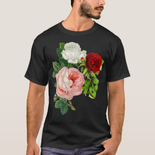 Camiseta Vintage Rosas Flor Ilustração Floral Flor Blossom