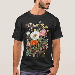 Camiseta Vintage rosas Floral Botânico