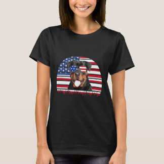 Camiseta Vintage Rottweiler Rottie Sun Óculos Usos Sinaliza
