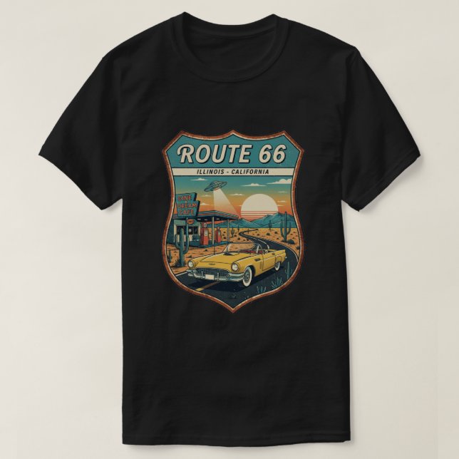 Camiseta Vintage Route 66 (Frente do Design)