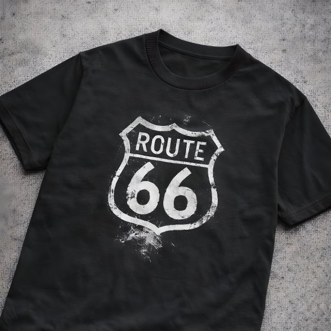 Camiseta Vintage Route 66 Distressed Sign Americana Travel  (Criador carregado)