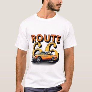 Camiseta Vintage Route 66 Journey" em Texto Weathered com C