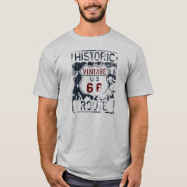 Camiseta Vintage Route 66 - Sinal histórico de estrada Map 