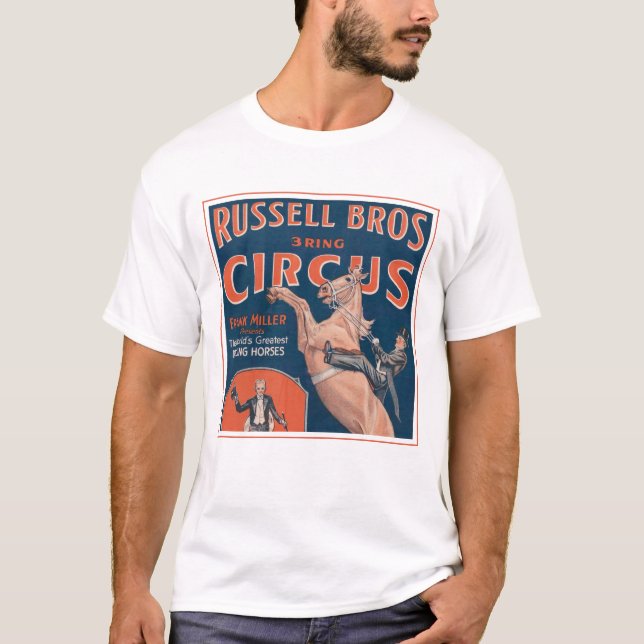 Camiseta Vintage Russell Brothers Circus Poster. (Frente)