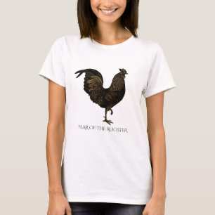 Camiseta Vintage Rustic Rooster para o Ano Novo Chinês 2017