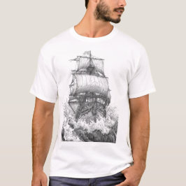 Camiseta Vintage Sailboat Sketch Minimalist T-Shirt