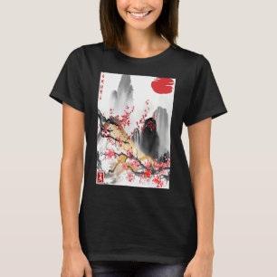 Camiseta Vintage Sakura Tree Cherry Blossom Cena Japonesa