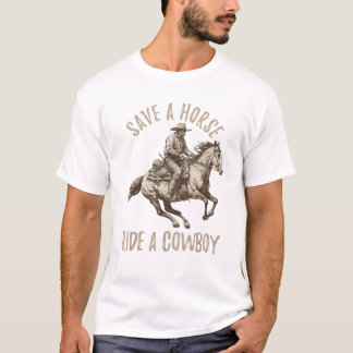 Camiseta Vintage Salva Cavalo Passear Um Cavalo De Vaqueiro