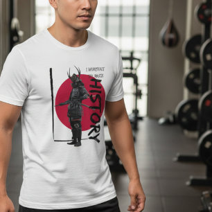 Camiseta Vintage samurai japan red sun inspirador citação