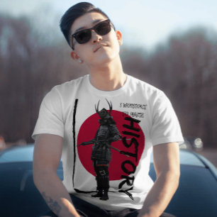 Camiseta Vintage samurai japan red sun inspirador citação
