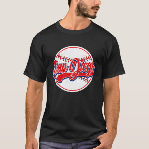 Camiseta Vintage San Diego Cityscape Baseball Para Mulheres