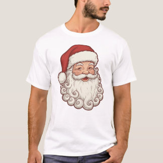 Camiseta Vintage Santa Claus Face – Classic Christmas tee