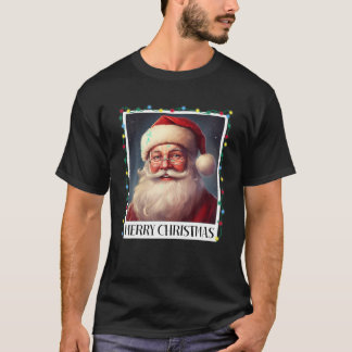 Camiseta Vintage Santa Claus Feliz Natal Luzes 2023 Fa