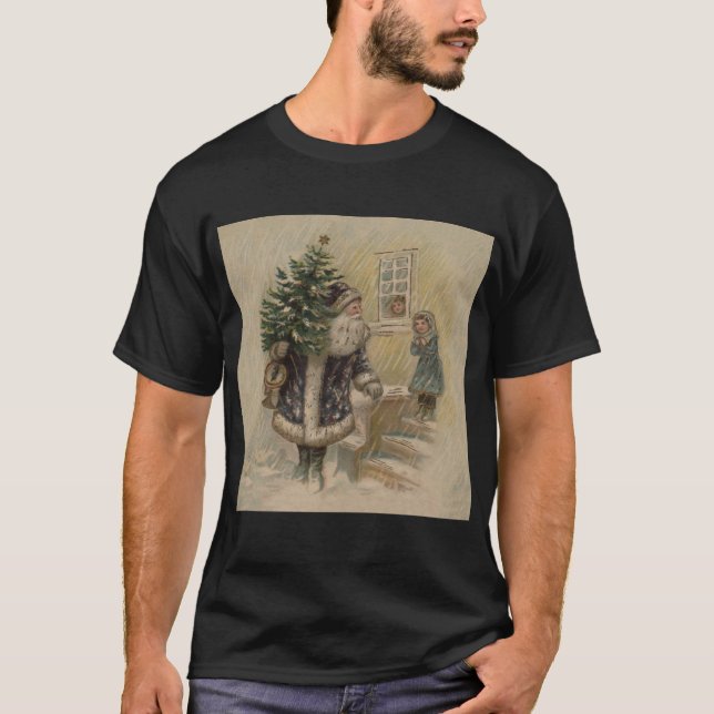 Camiseta Vintage Santa in Snow (Frente)