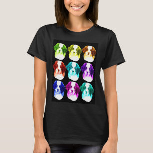 Camiseta Vintage Santo Bernard Dog Amava Arte Colorida Pupp
