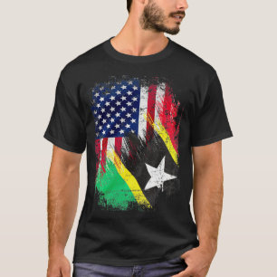 Camiseta Vintage Santo Kitts and Nevis and American With Fl