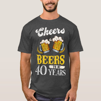 Camiseta Vintage Saúde E Cervejas Ao Meu Aniversário De 40 