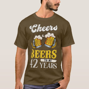 Camiseta Vintage Saúde E Cervejas Ao Meu Aniversário De 42