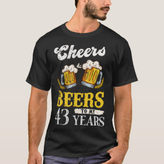 Camiseta Vintage Saúde E Cervejas Ao Meu Aniversário De 43 