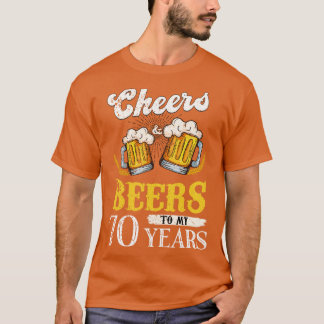Camiseta Vintage Saúde E Cervejas Ao Meu Aniversário De 70 