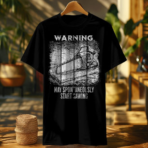 Camiseta Vintage Saw - Aviso Pode Iniciar Espontaneamente O