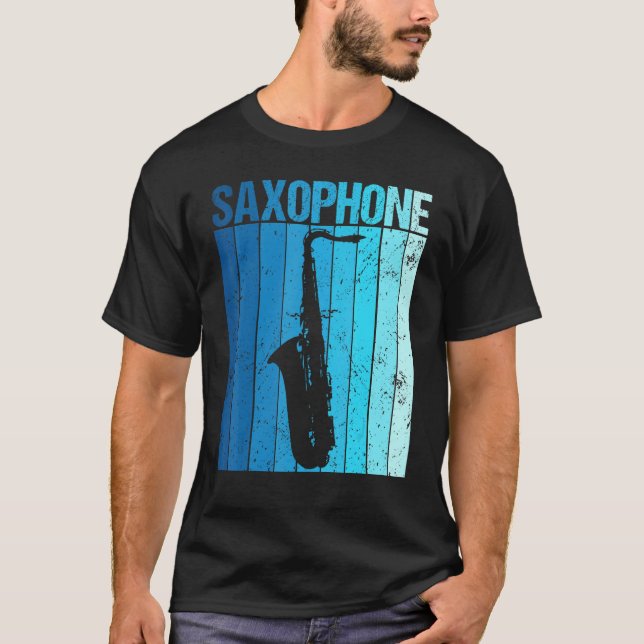 Camiseta Vintage Saxophone Jazz Music Saxophonist (Frente)